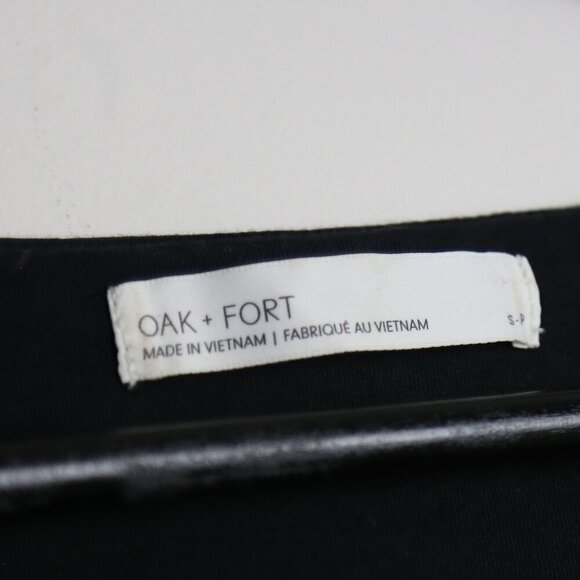 Oak + Fort Halter Neck Cutout Short Sleeve Tee Black Size Small - Picture 3 of 7